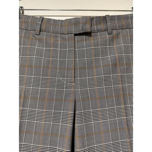 Robert Rodriguez Plaid Crop Flare-Hem Tailored Trousers Size 4 Mid Rise Dressy - Picture 3 of 15